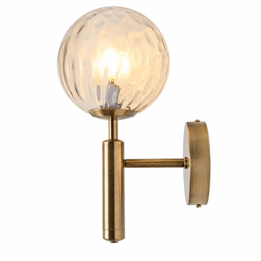 Water-Ripple Globe Short-Arm Wall Light