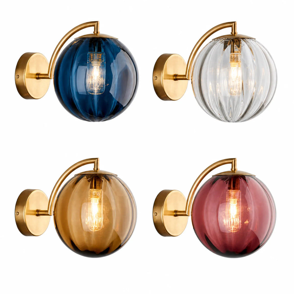 Colorful Striped Glass Wall Light