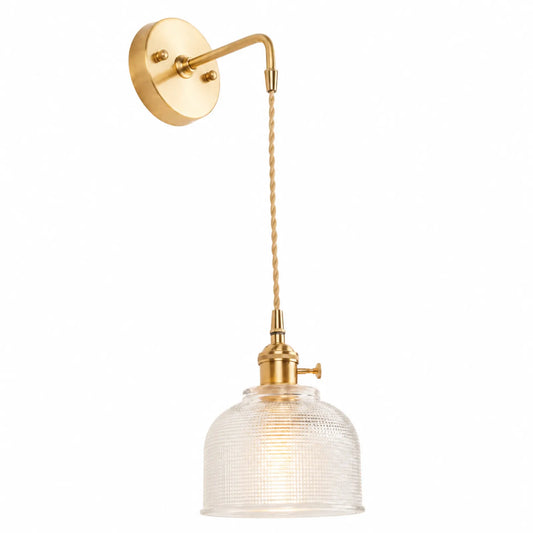 Clear Round Glass Shade Wall Light