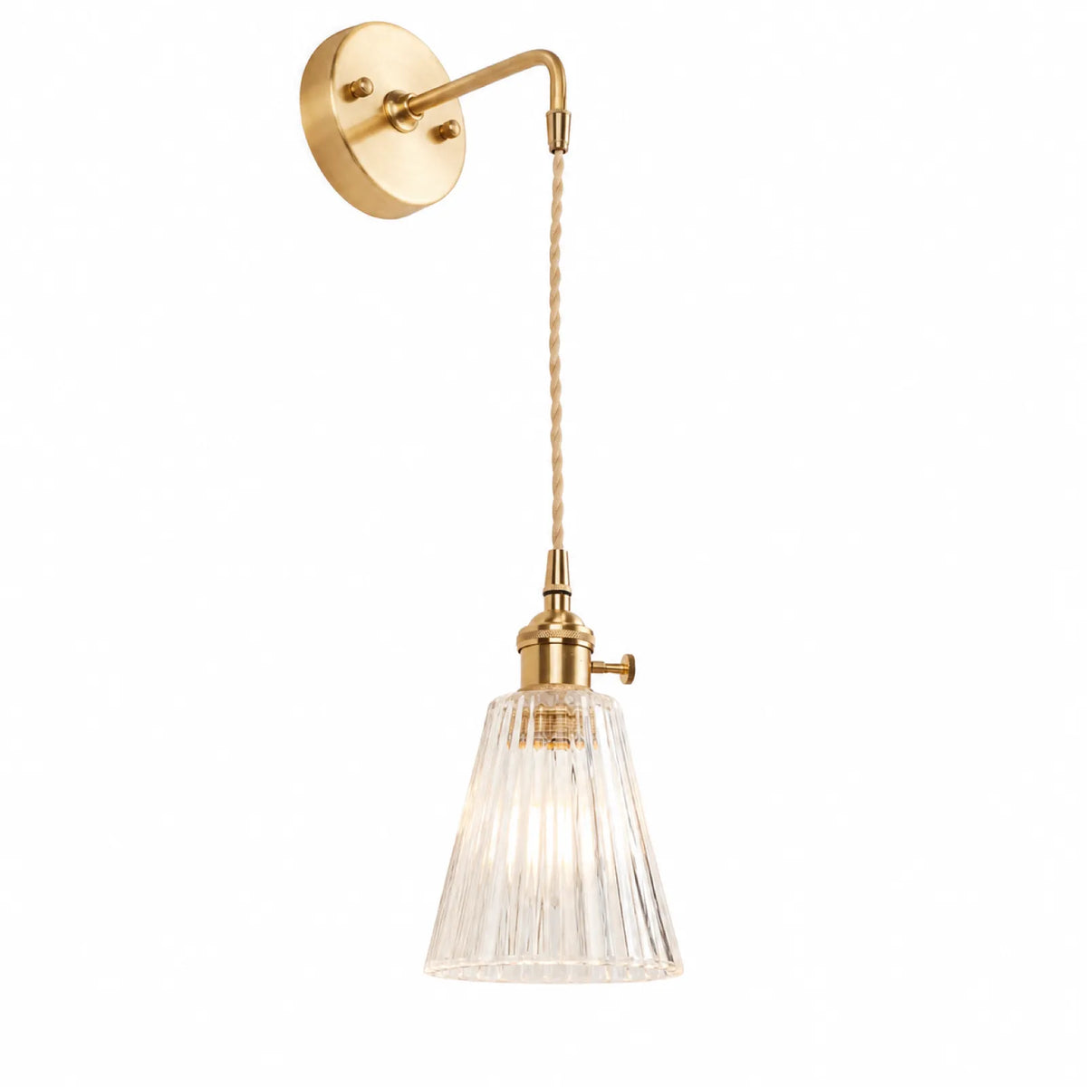 Clear Round Glass Shade Wall Light