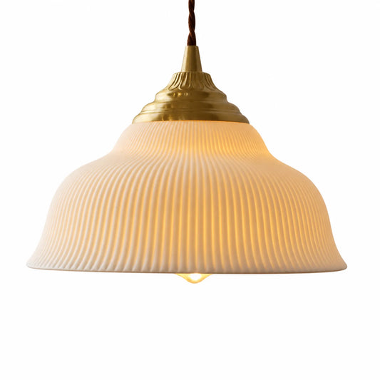 Ceramic Pleated Pendant Light