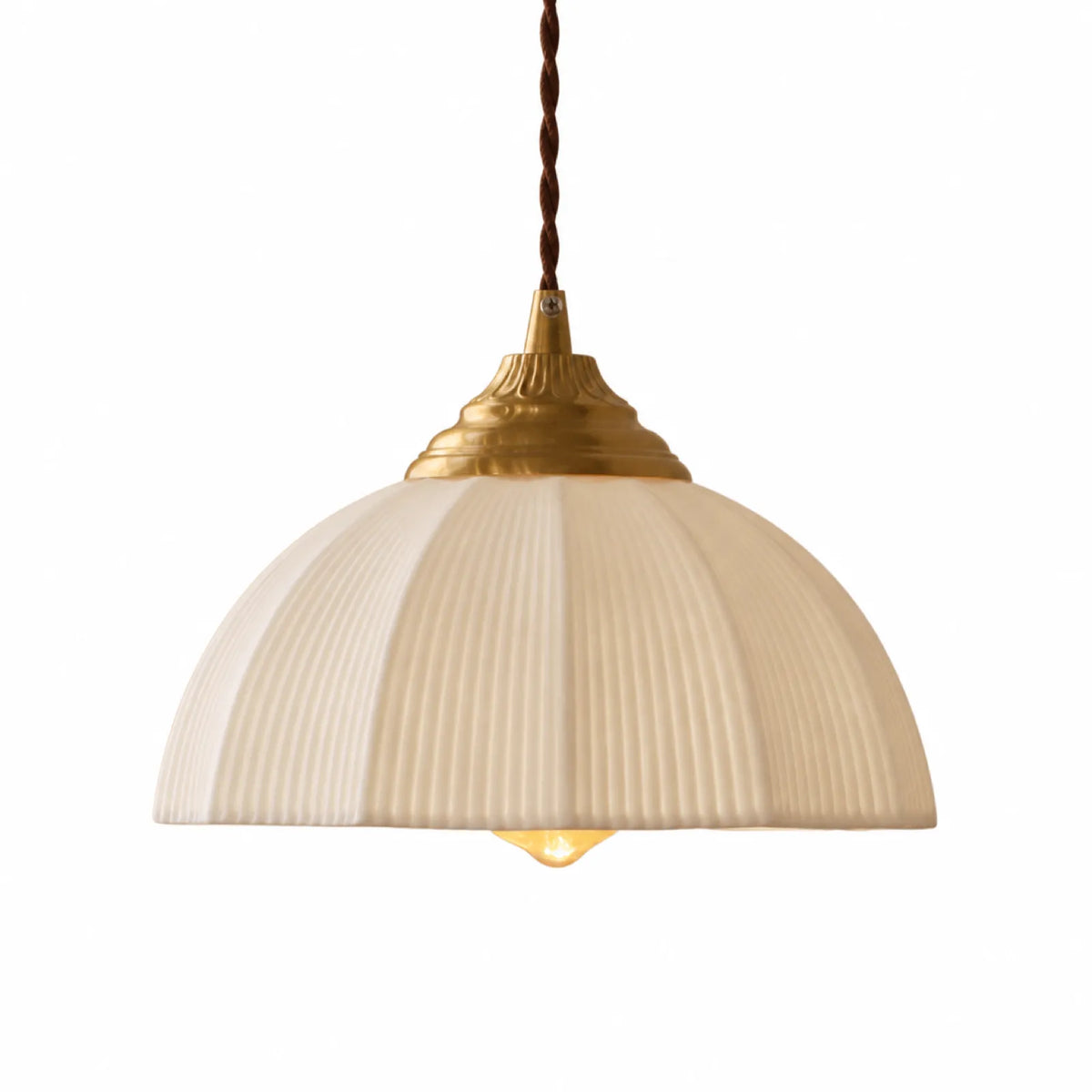 Ceramic Pleated Pendant Light