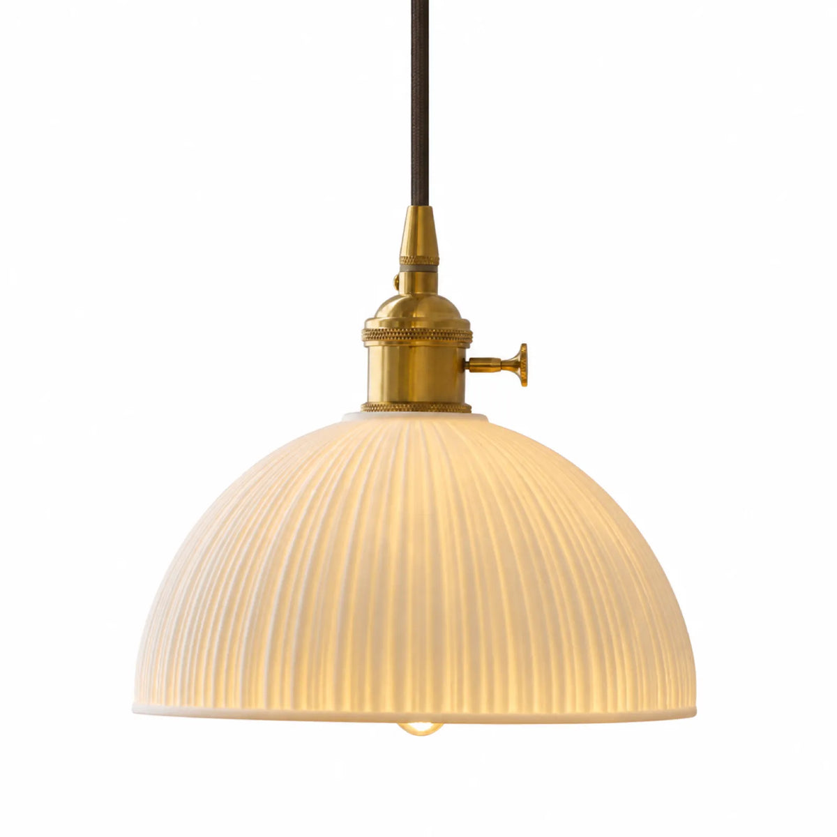 Ceramic Pleated Pendant Light