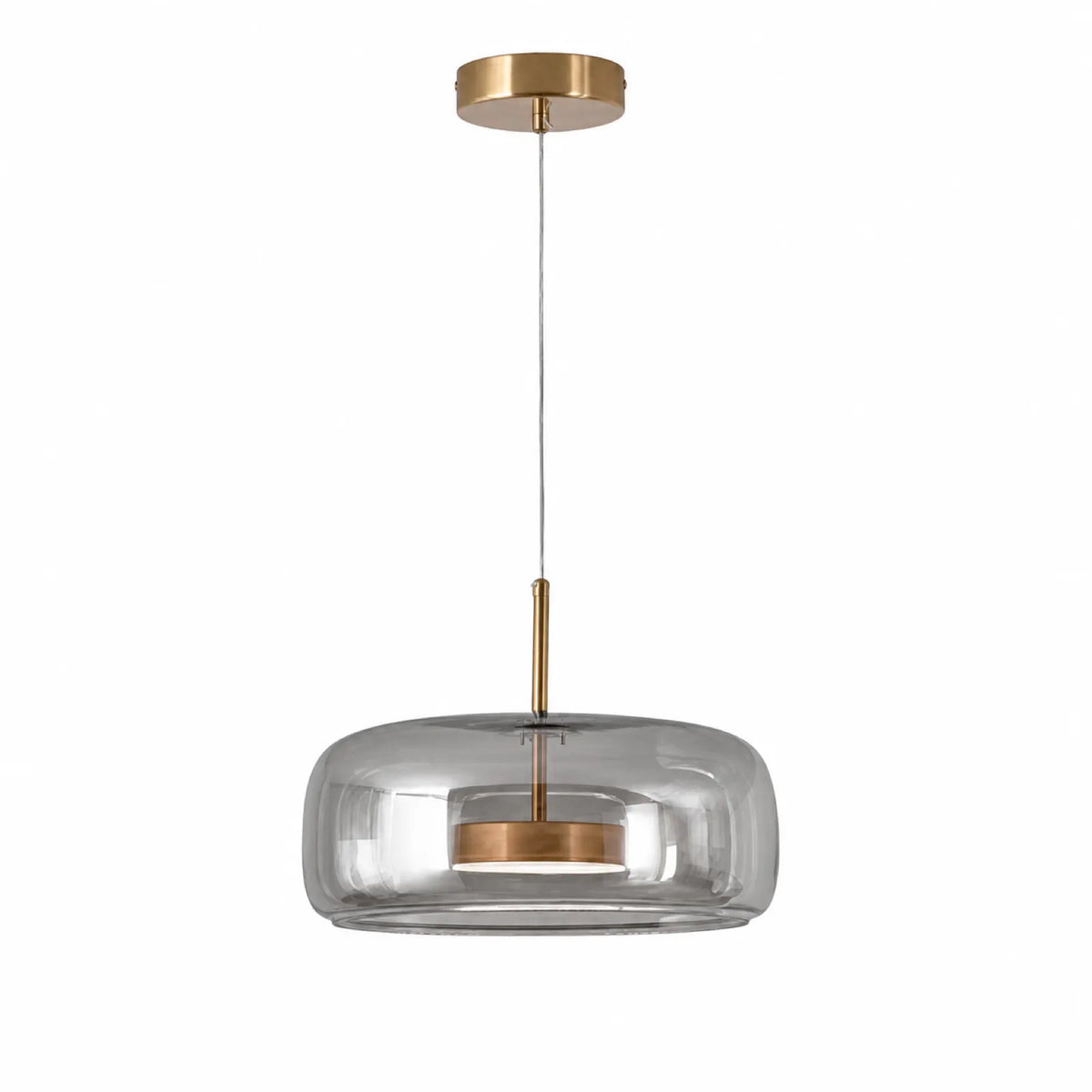 Amber and Smoke Gray Jar LED Pendant Light
