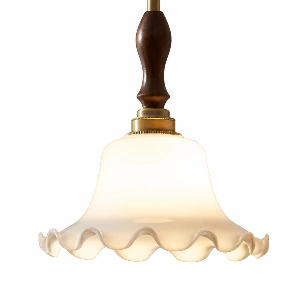Glass and Walnut Wood Pendant Light Series