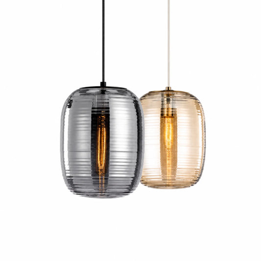 Smoke Gray and Amber Pendant Light