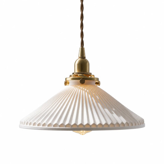 Ceramic Pleated Pendant Light