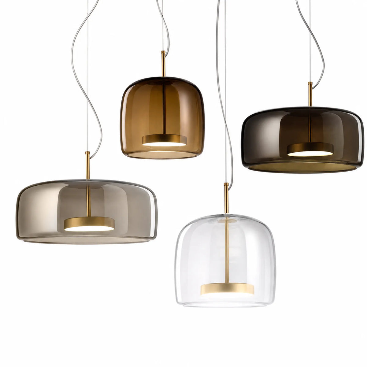 Smoke Gray Glass LED Strip Pendant Light