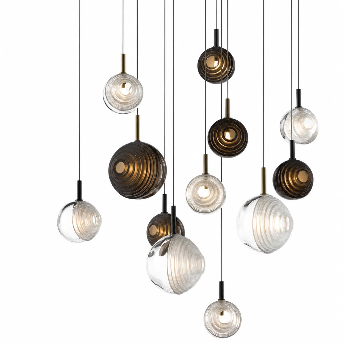 Ribbed Globe Glass Pendant Light