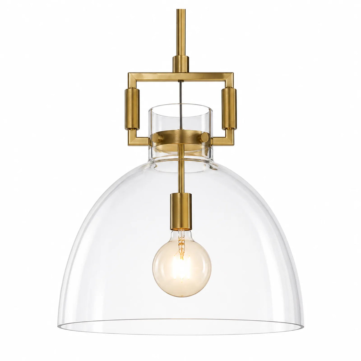 Clear Glass Shade Gold Body Pendant Light
