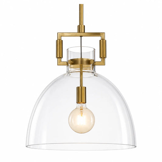 Clear Glass Shade Gold Body Pendant Light