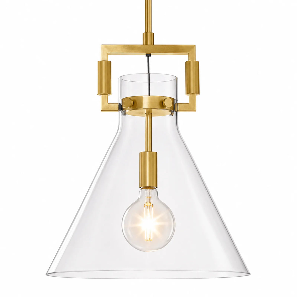 Clear Glass Shade Gold Body Pendant Light