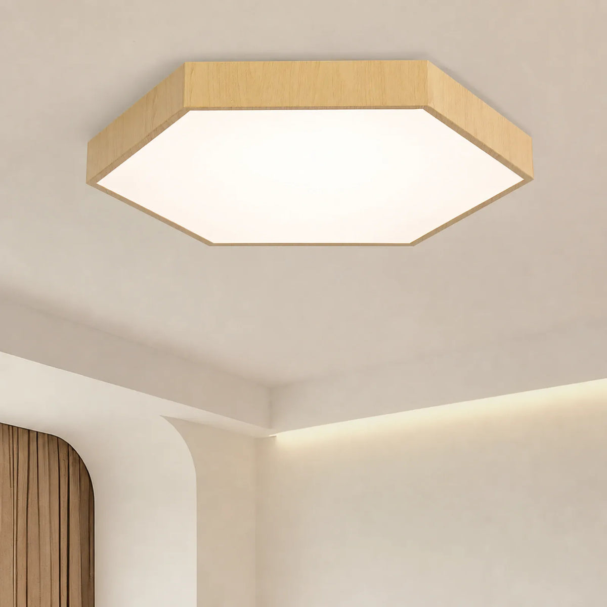 Faceted Octagonal Panel Ceiling Light