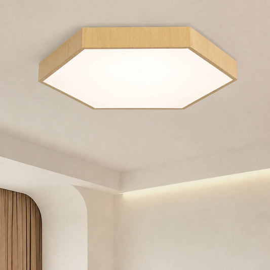 Faceted Octagonal Panel Ceiling Light