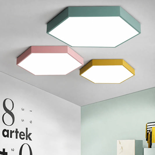 Beveled Octagonal Frame Ceiling Light