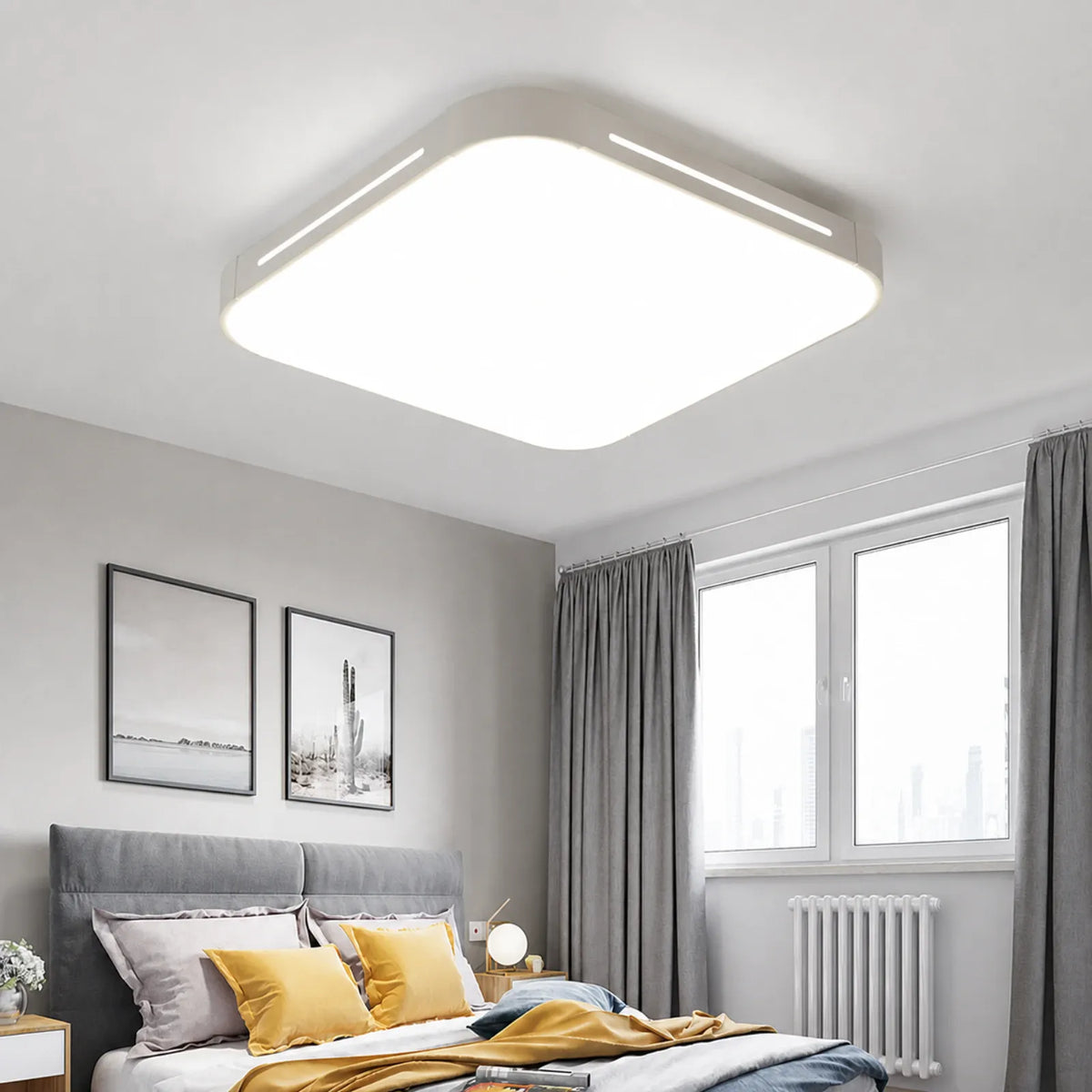 Rounded-Rectangle Twin Edge-Strip Ceiling Light