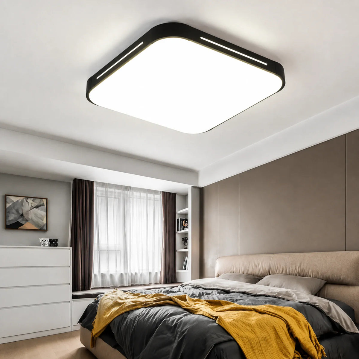 Rounded-Rectangle Twin Edge-Strip Ceiling Light