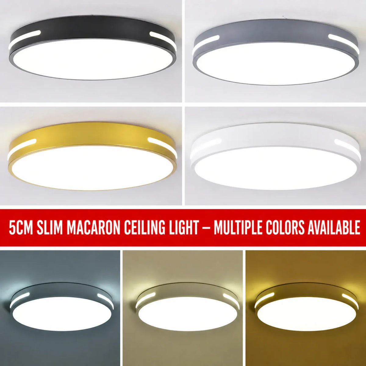 Round Slot-Rim Ceiling Light