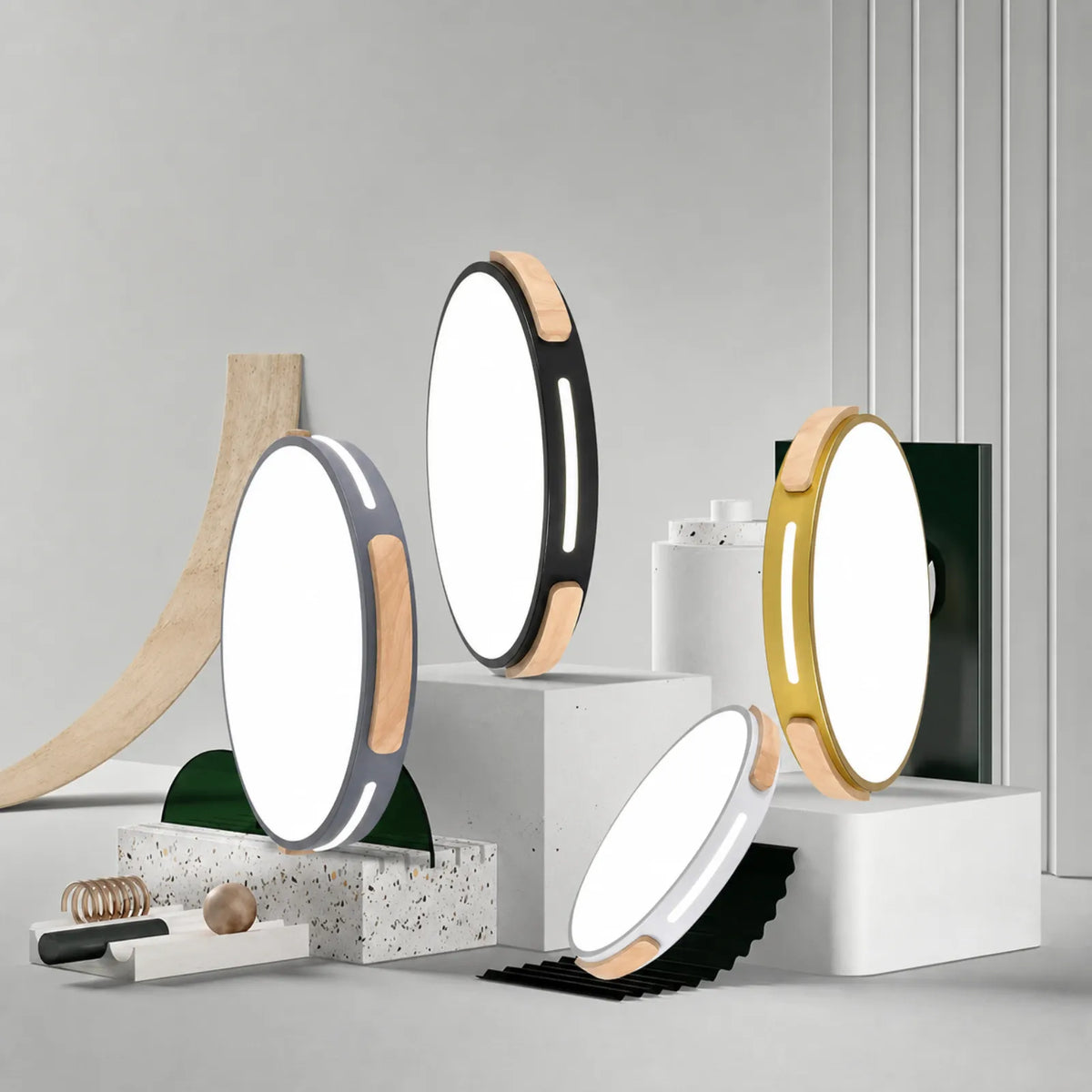 Twin Disc-Applique Round Ceiling Light