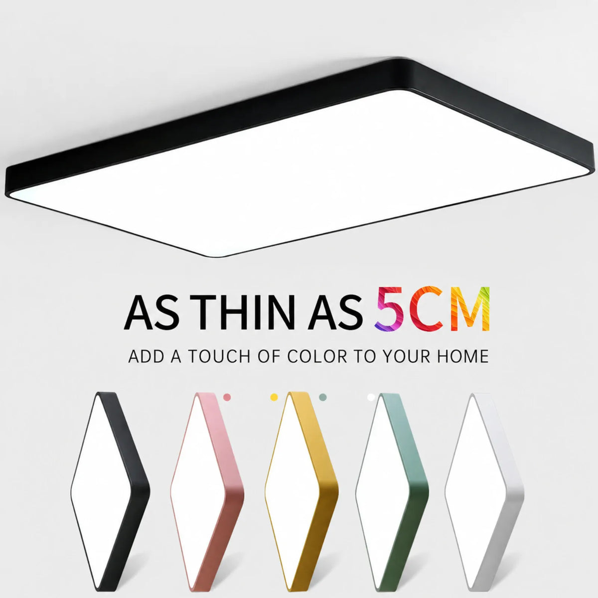 Slim Faceted-Rim Ceiling Light