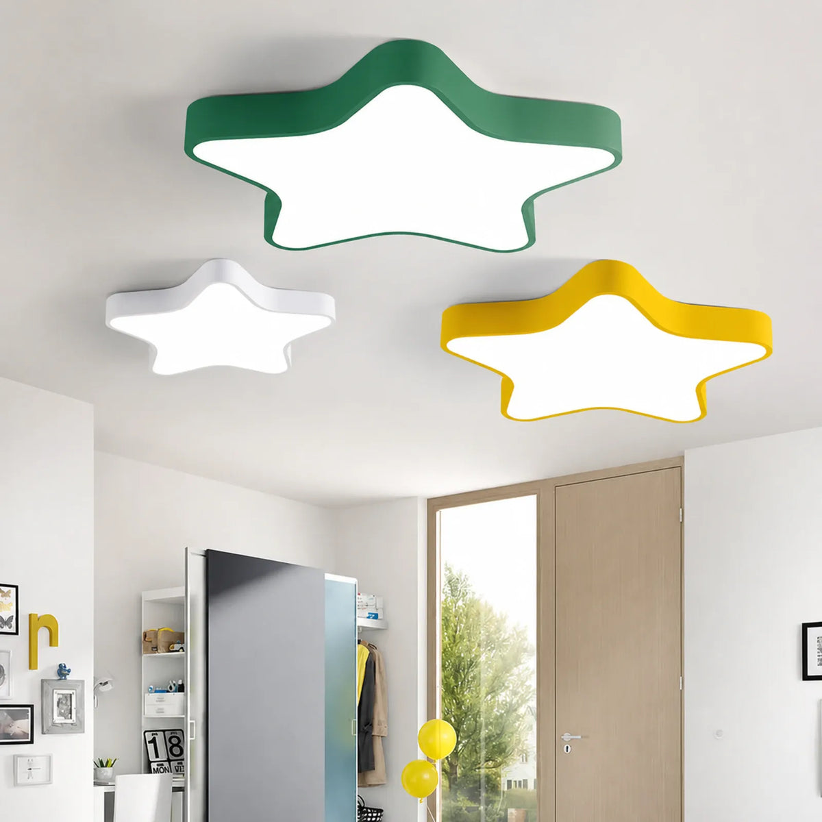 Raised-Rim Five-Point Star Ceiling Light