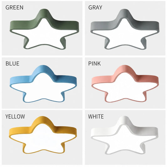 Raised-Rim Five-Point Star Ceiling Light