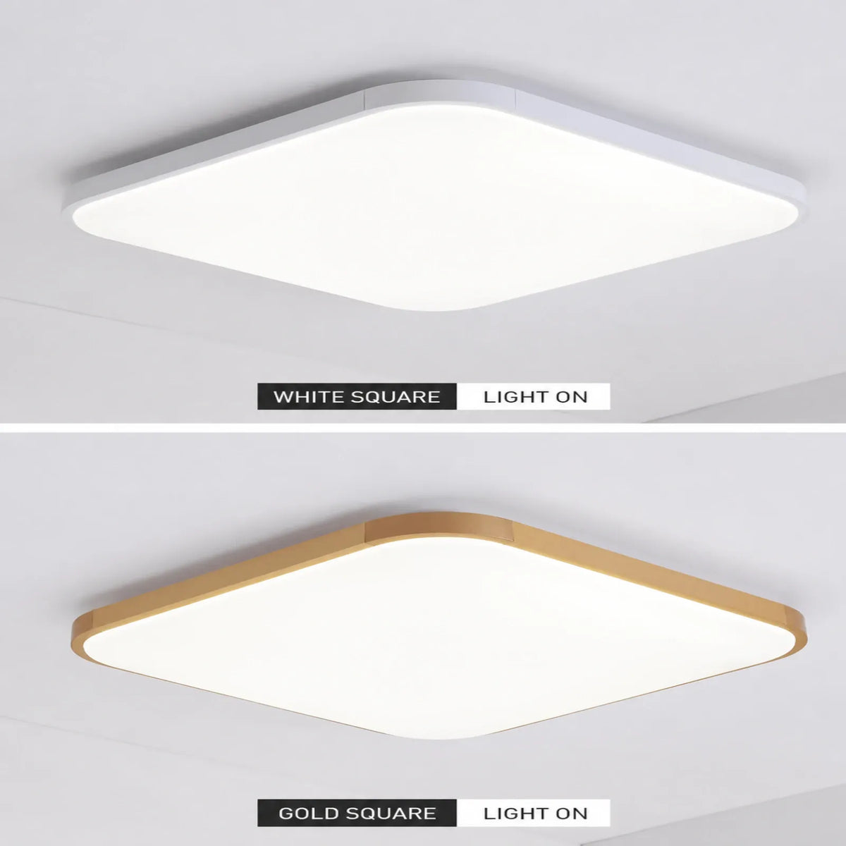 Segmented-Rim Rounded-Rectangle Ceiling Light