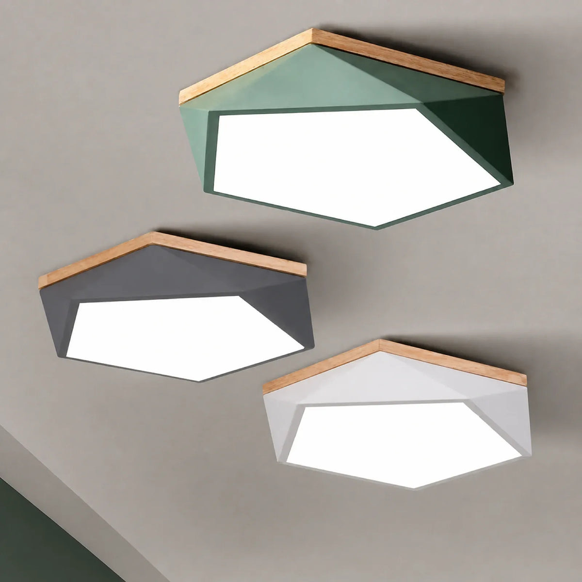 Faceted Pentagonal Ceiling Light
