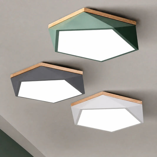 Faceted Pentagonal Ceiling Light