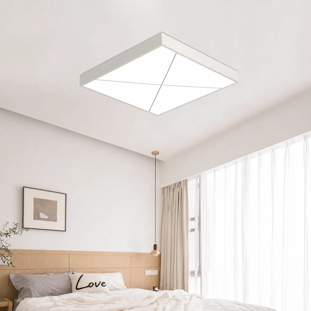 Slim-Rim Geometric Panel Ceiling Light