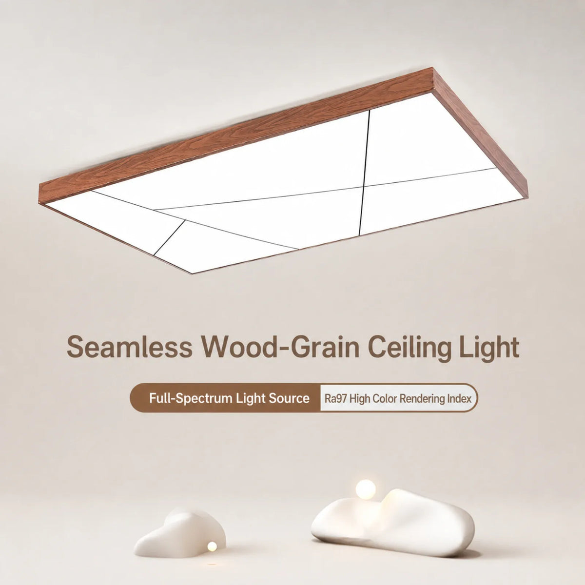 Pattern-Frame Segmented-Panel Ceiling Light