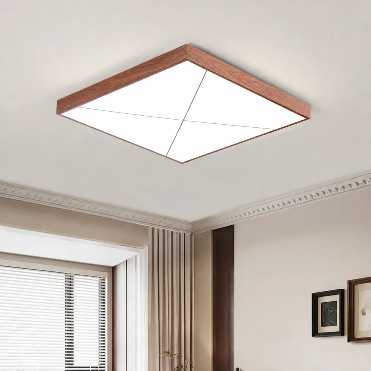 Pattern-Frame Segmented-Panel Ceiling Light