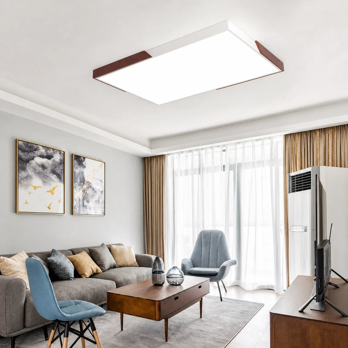 Corner-Trim Flat-Panel Ceiling Light