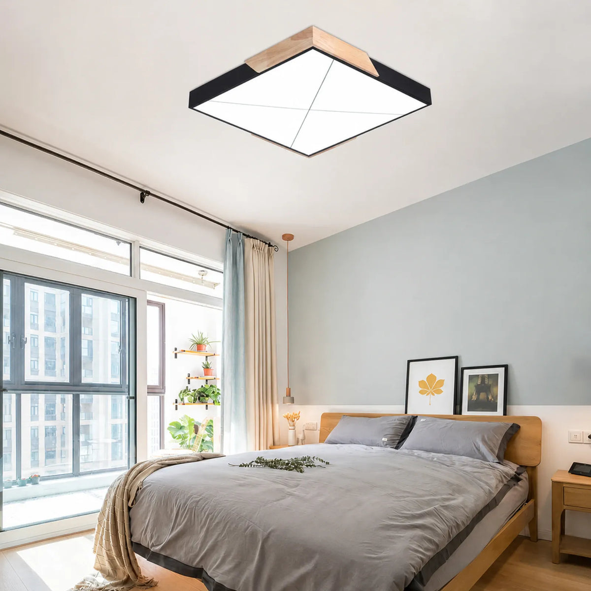 Asymmetric-Corner Geometric-Panel Ceiling Light