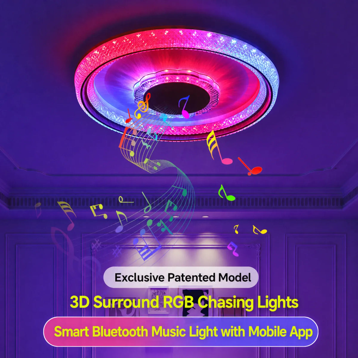 Music-Note Halo Ceiling Light