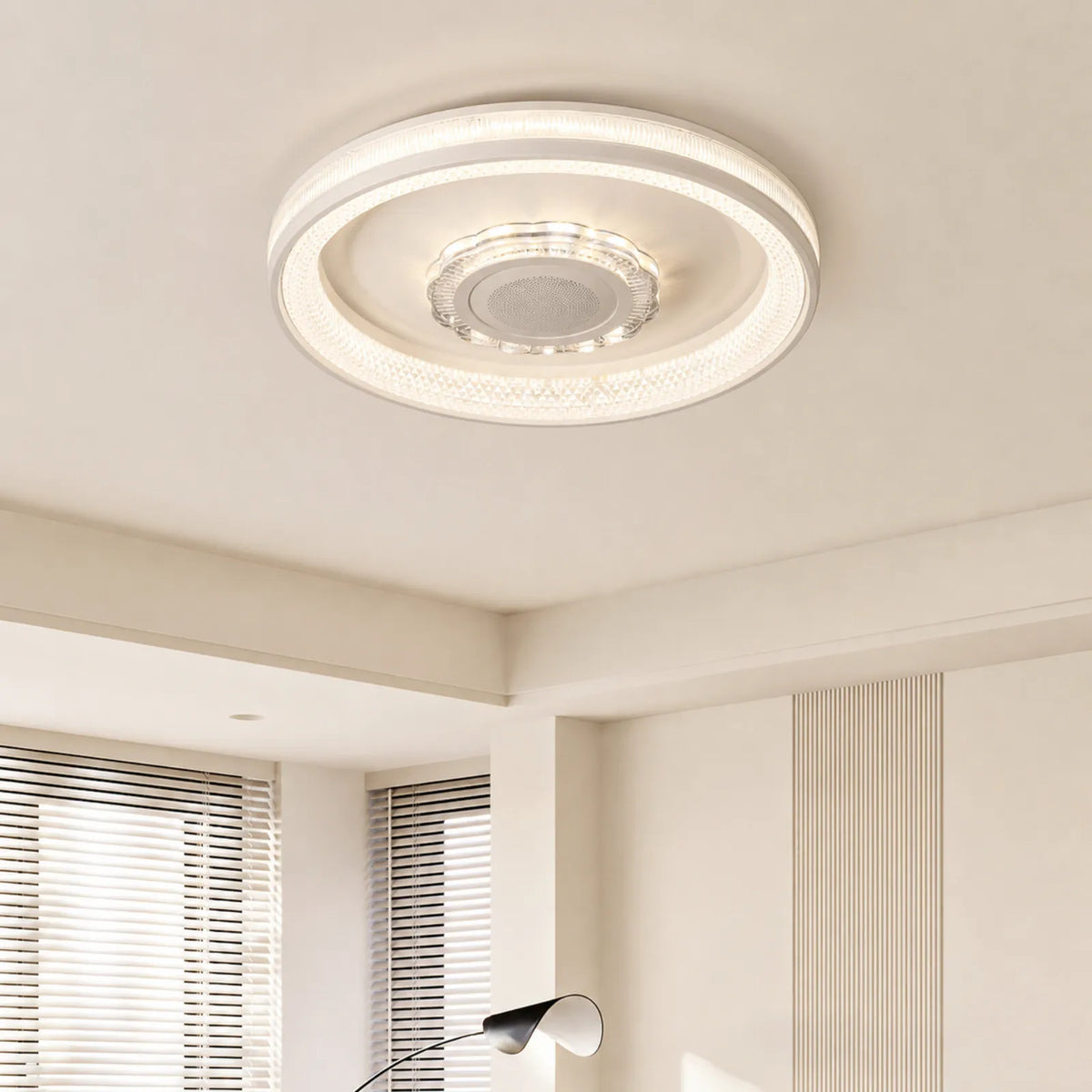Scalloped-Center Prismatic-Ring Ceiling Light