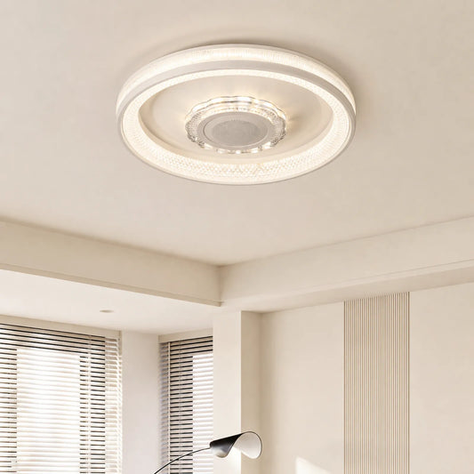 Scalloped-Center Prismatic-Ring Ceiling Light