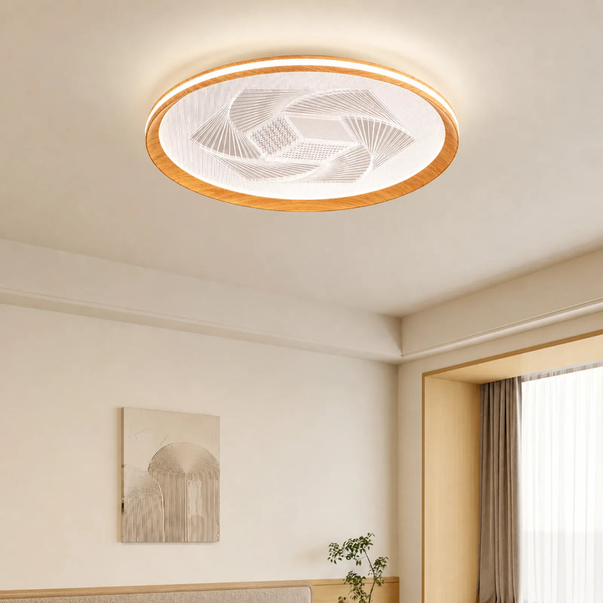 Pattern-Rim Hexagonal Spiral Ceiling Light