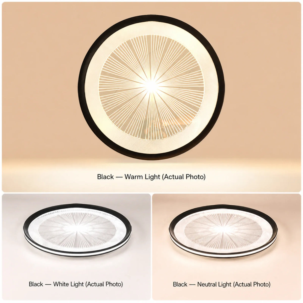 Radial-Spoke Round Ceiling Light