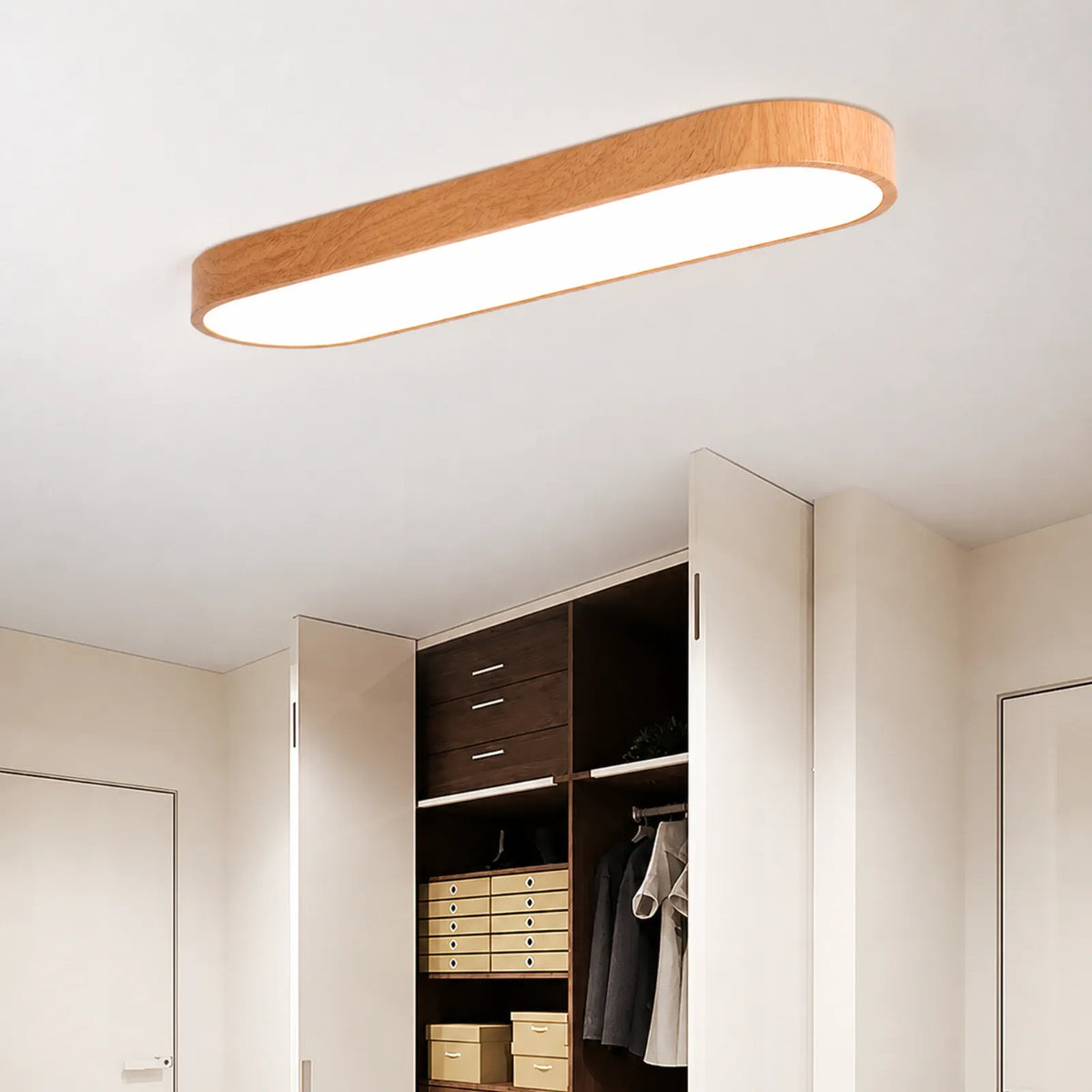 Capsule-Profile Linear Ceiling Light