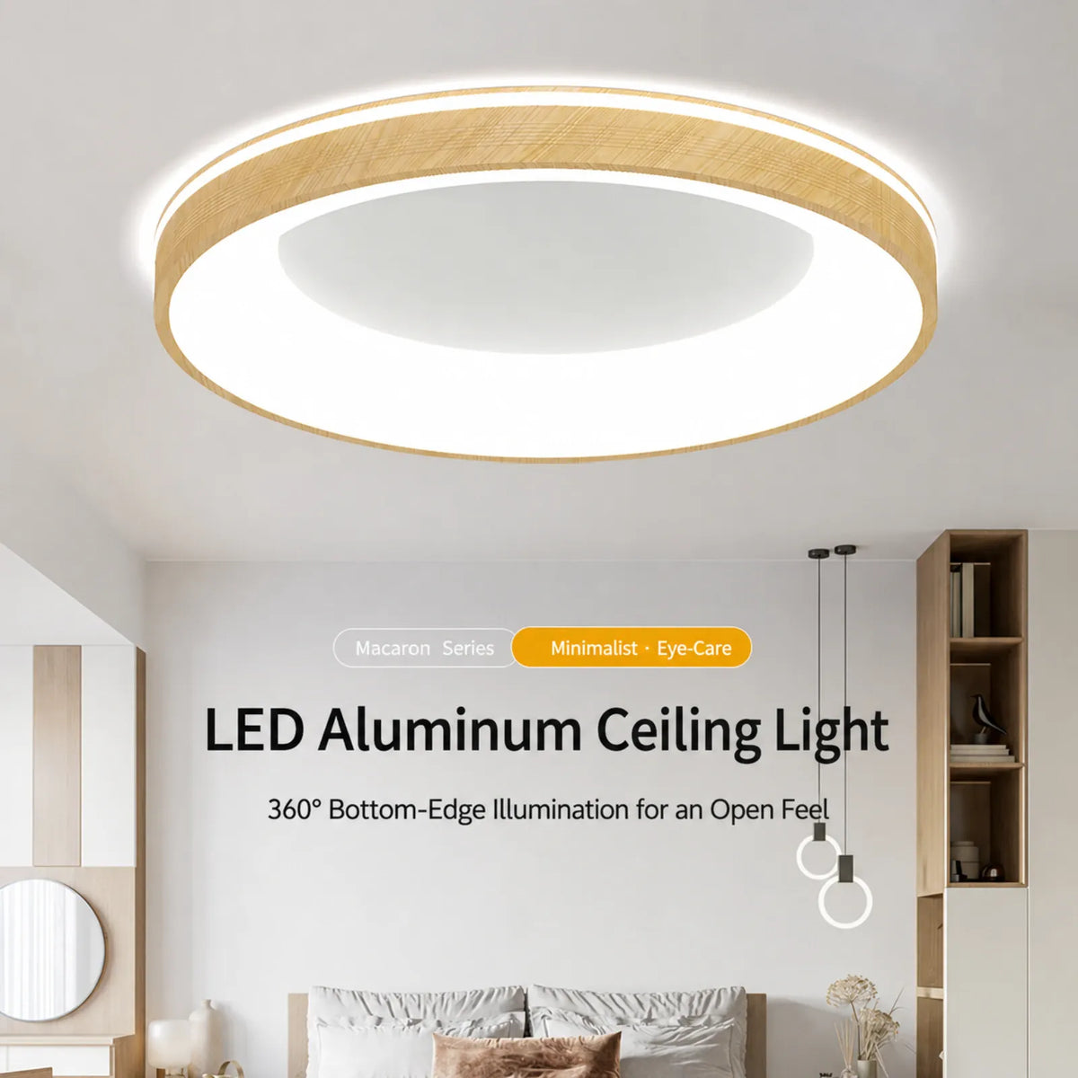 Crosshatch-Rim Recessed-Center Halo Ceiling Light
