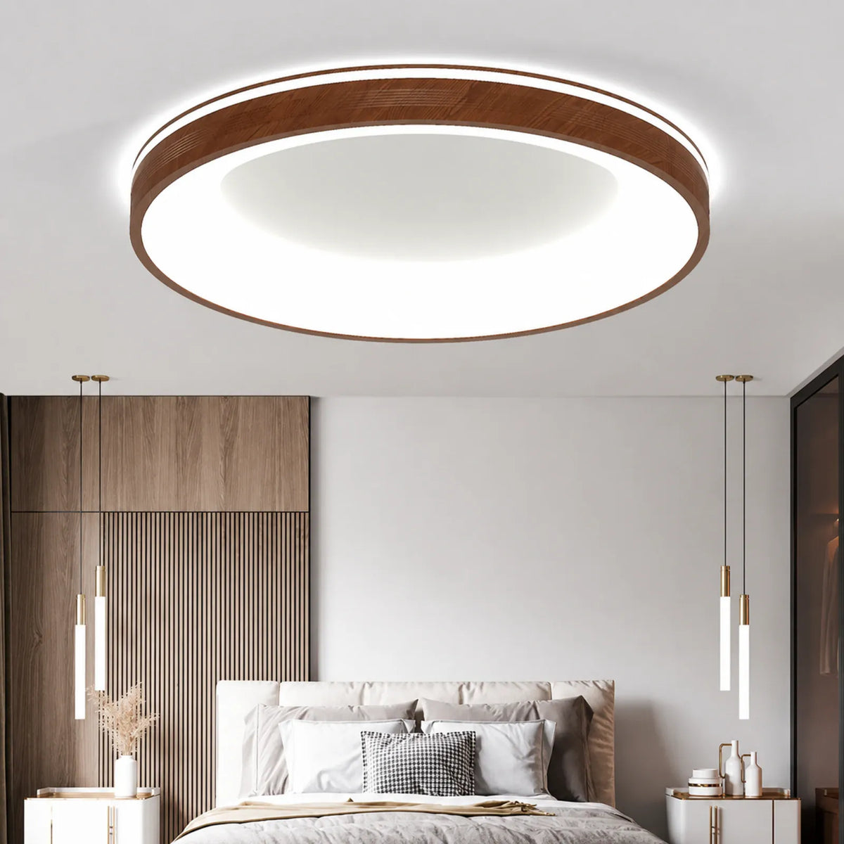 Stepped-Rim Halo Ceiling Light