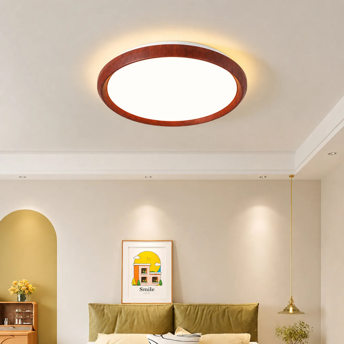 Pattern-Rim Indirect-Halo Ceiling Light