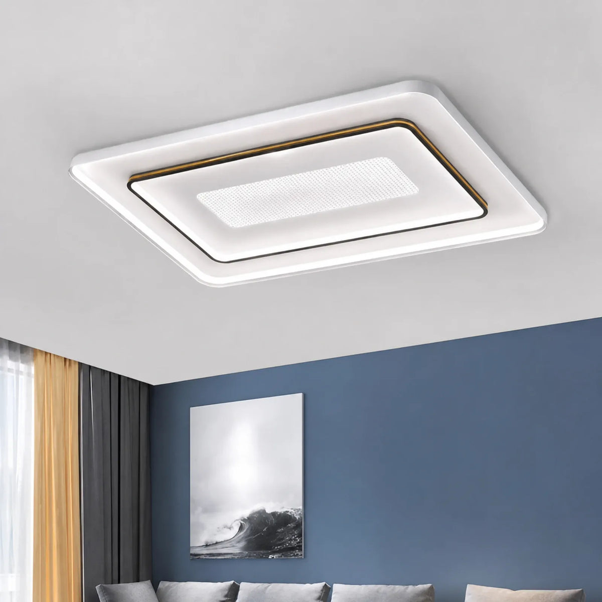 Honeycomb-Center Nested-Frame Ceiling Light