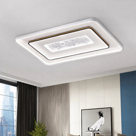 Moon-Relief Nested-Frame Ceiling Light