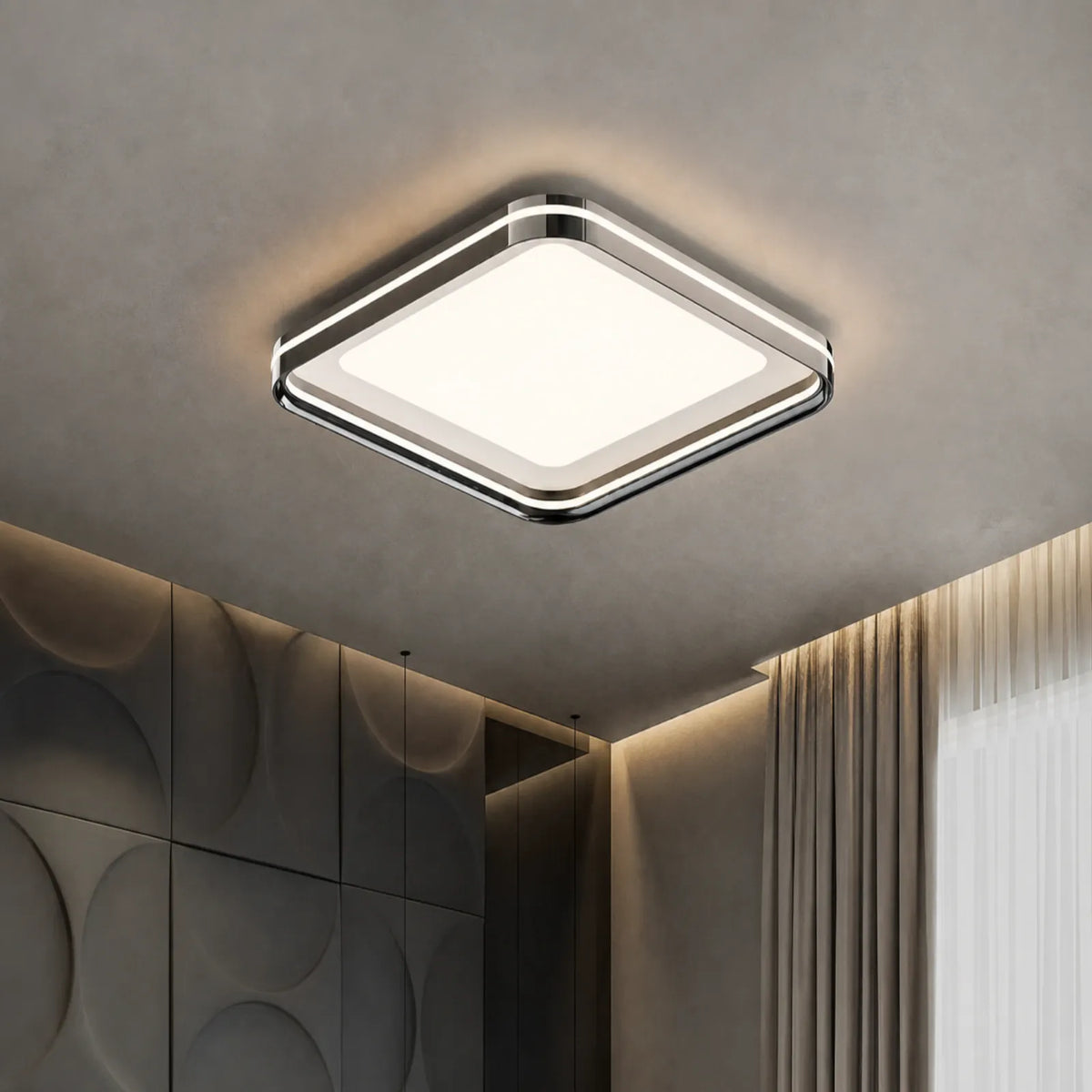 Twin-Rail Framed Panel Ceiling Light