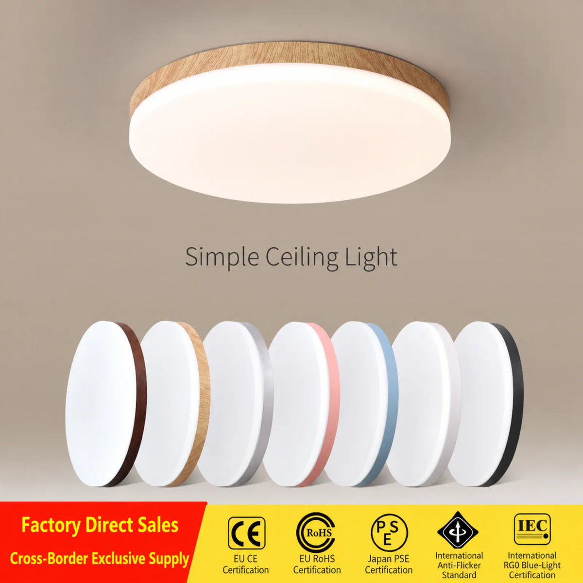 Minimal Flat-Disc Flush Ceiling Light
