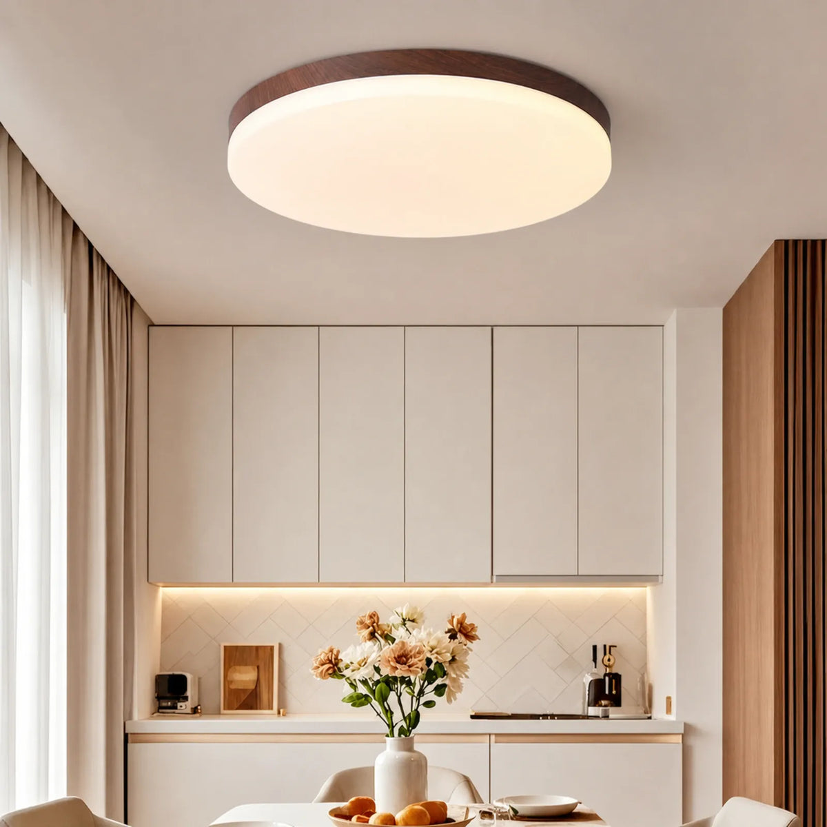 Slim Pattern-Band Disc Ceiling Light
