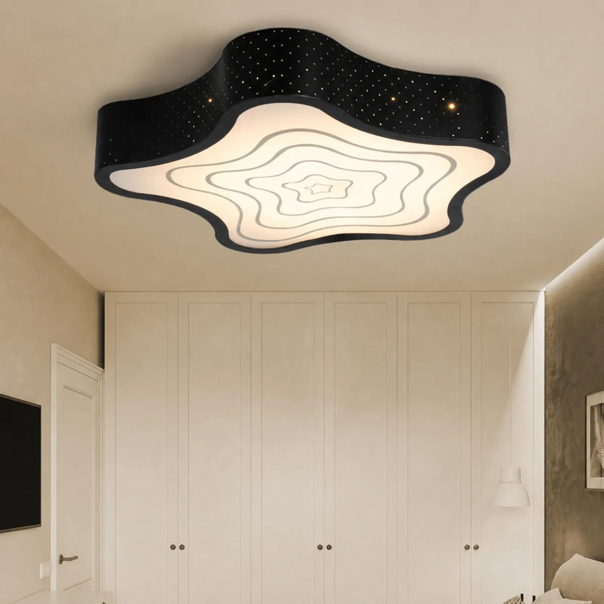 Star-Pierced Contour-Layer Ceiling Light