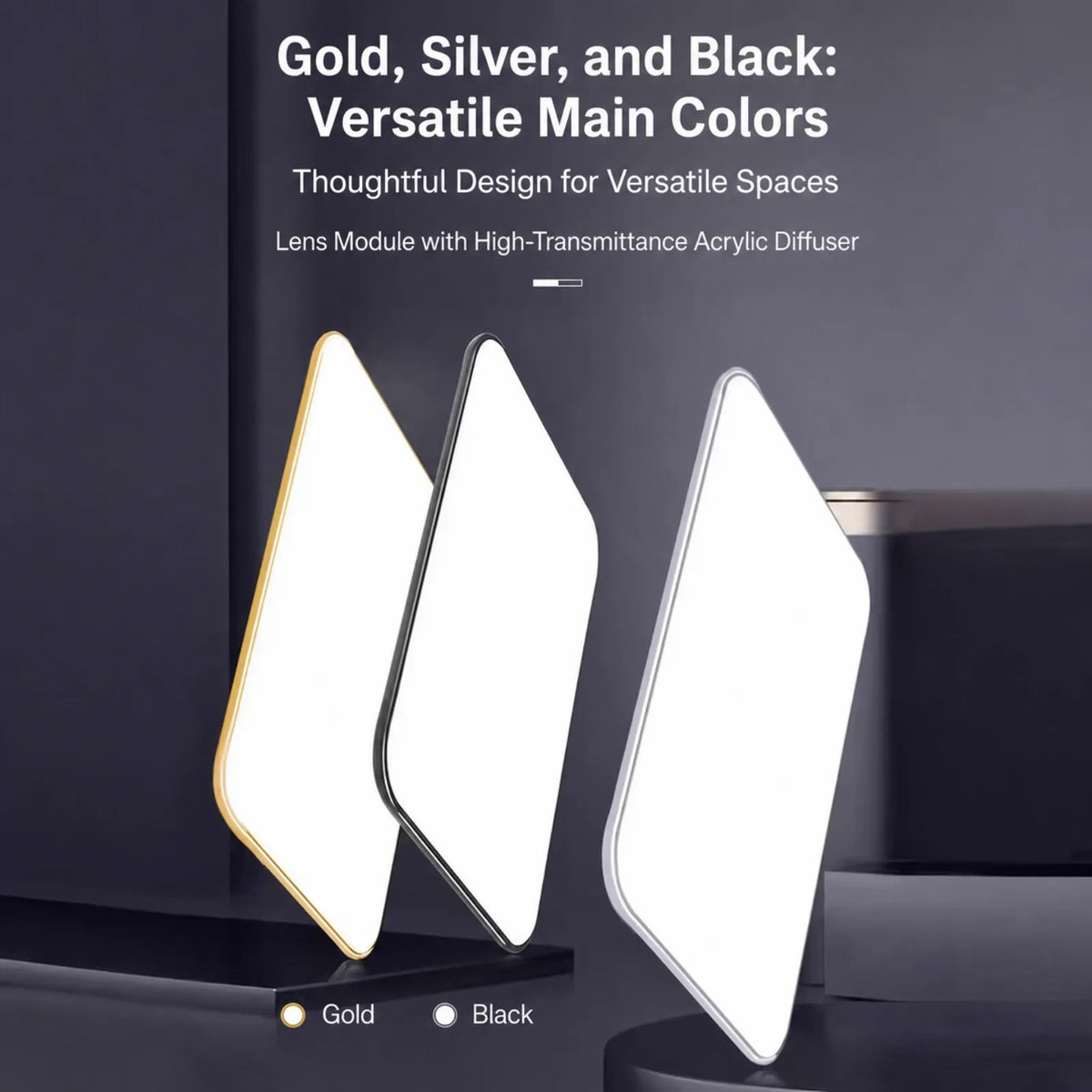 Rounded-Edge Panel Ceiling Light